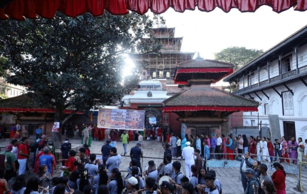महानवमीमा तलेजु भवानी मन्दिर खुला, दर्शन गर्न भक्तजनको भीड