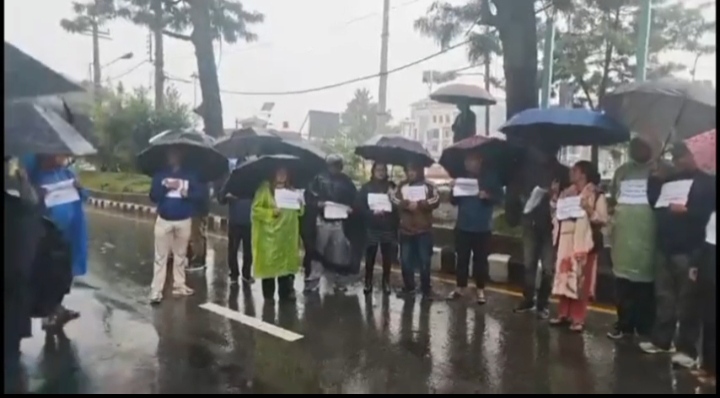 प्रेस स्वतन्त्रताको माग गर्दै पत्रकारको माइतीघर मण्डलमा बिरोध प्रदर्शन