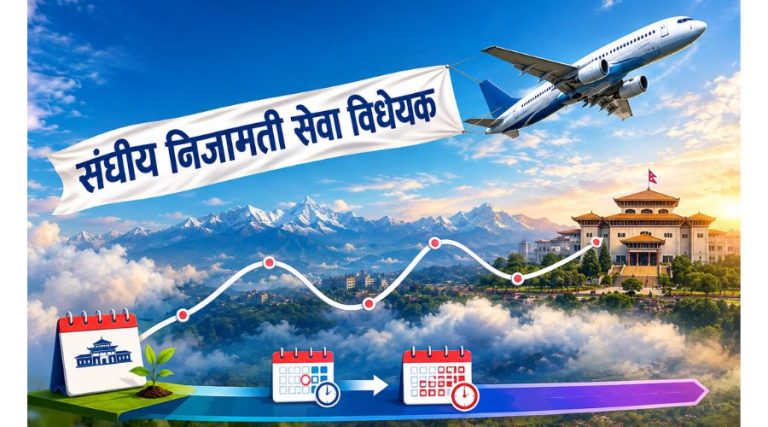 संघीय निजामती सेवा  विधेयकको ‘स्लो उडान’ : ऐनको ‘ल्याण्डिङ’ कहिले?किन भयो स्लो ? तिथिमिति सहित