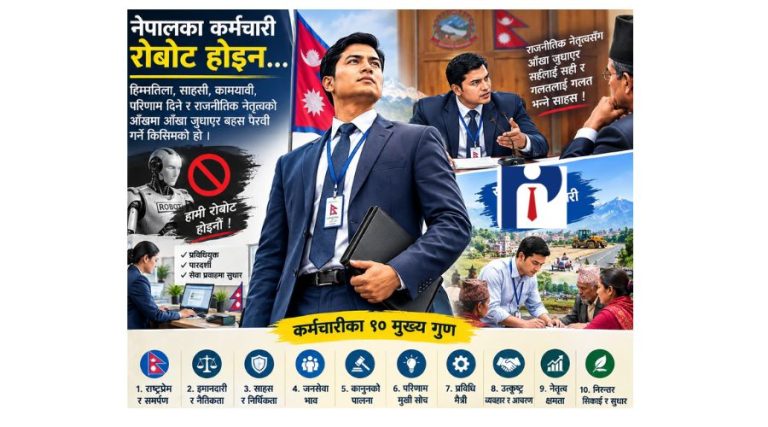 ए कर्मचारी हो, रोबोट होइन विवेकशील राष्ट्रसेवक बन !राजनीतिक नेतृत्वको आँखामा आँखा जुधाऊ !